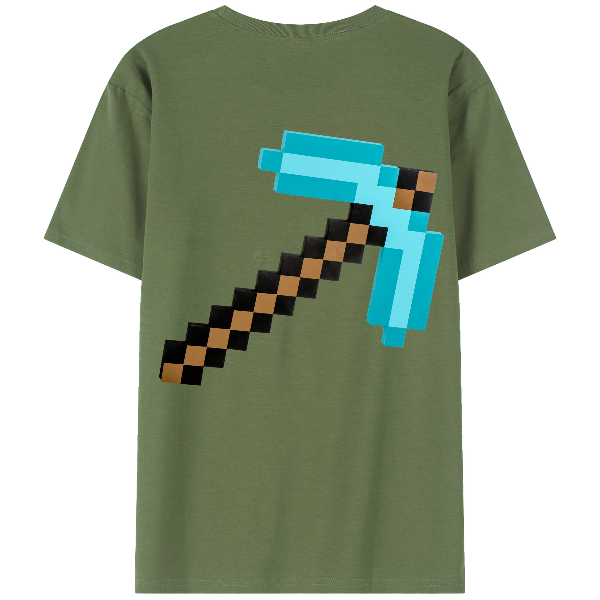 （画像用） マインクラフト ブロックの世界 Minecraft MC Block world 綿100％ メンズ半袖Tシャツ（バックプリント） 通気性